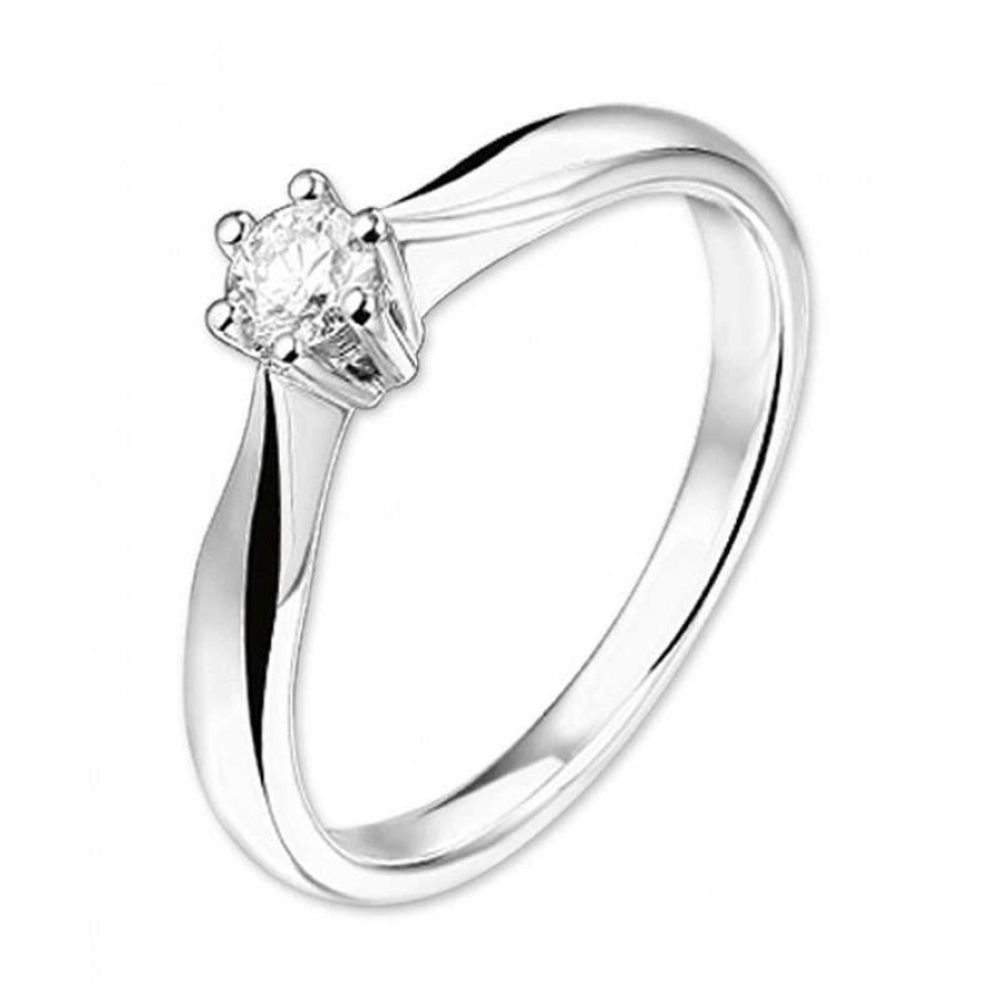 Ringen Mostert Huiscollectie | Ring Witgoud Diamant 0.2 Crt