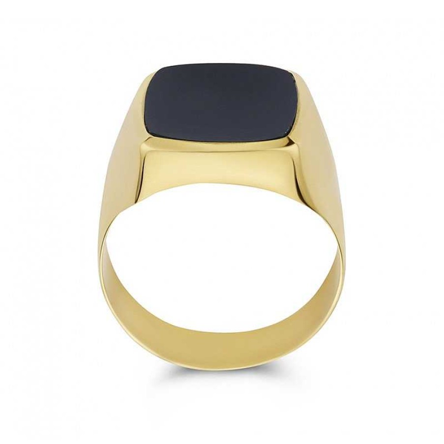 Ringen Mostert Huiscollectie | 14-Karaat Gouden Zegelring Met Onyx