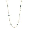 Kettingen Mostert Huiscollectie | Gouden Collier Met Geslepen Blauw Topaas