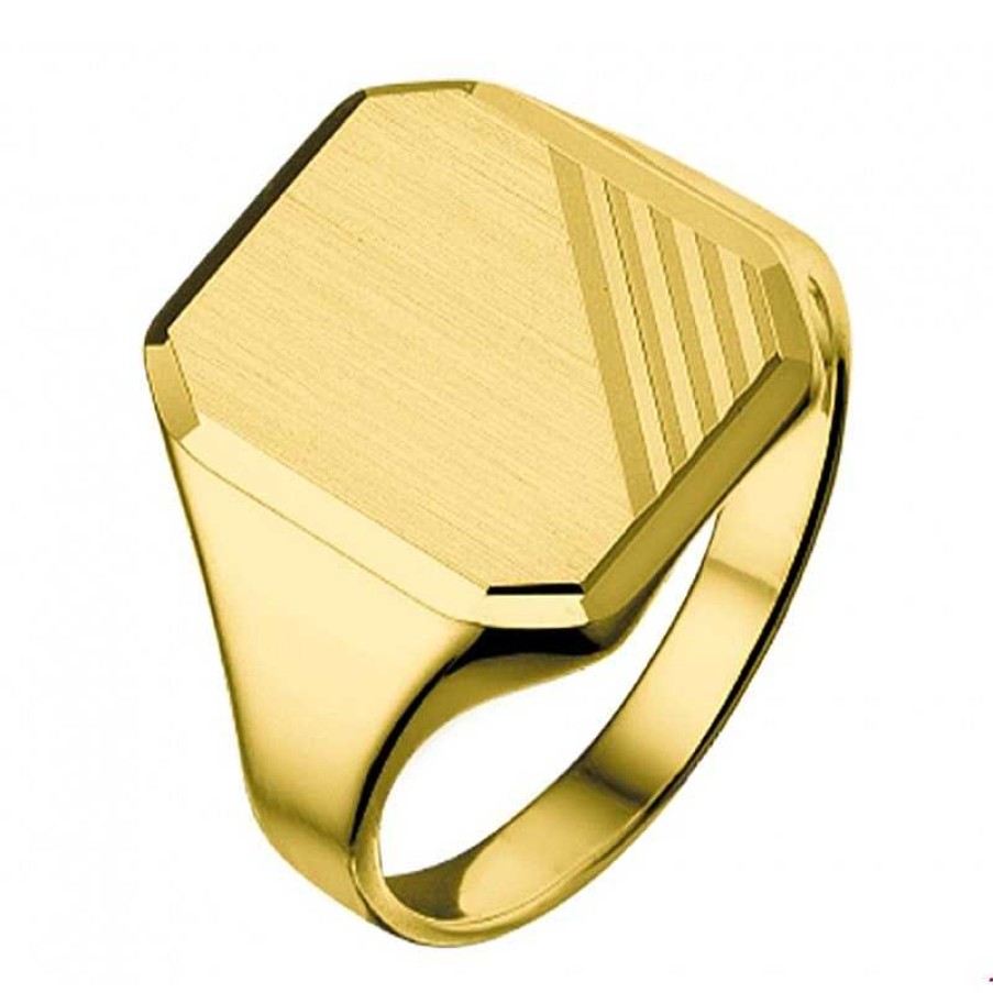 Ringen Mostert Huiscollectie | Zegelring Heren Goud 14 Krt Massief