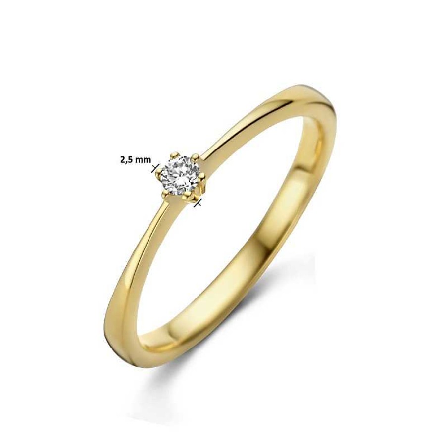 Ringen Mostert Huiscollectie | 14-Karaat Solitair Ring Met Diamant 0.05 Crt