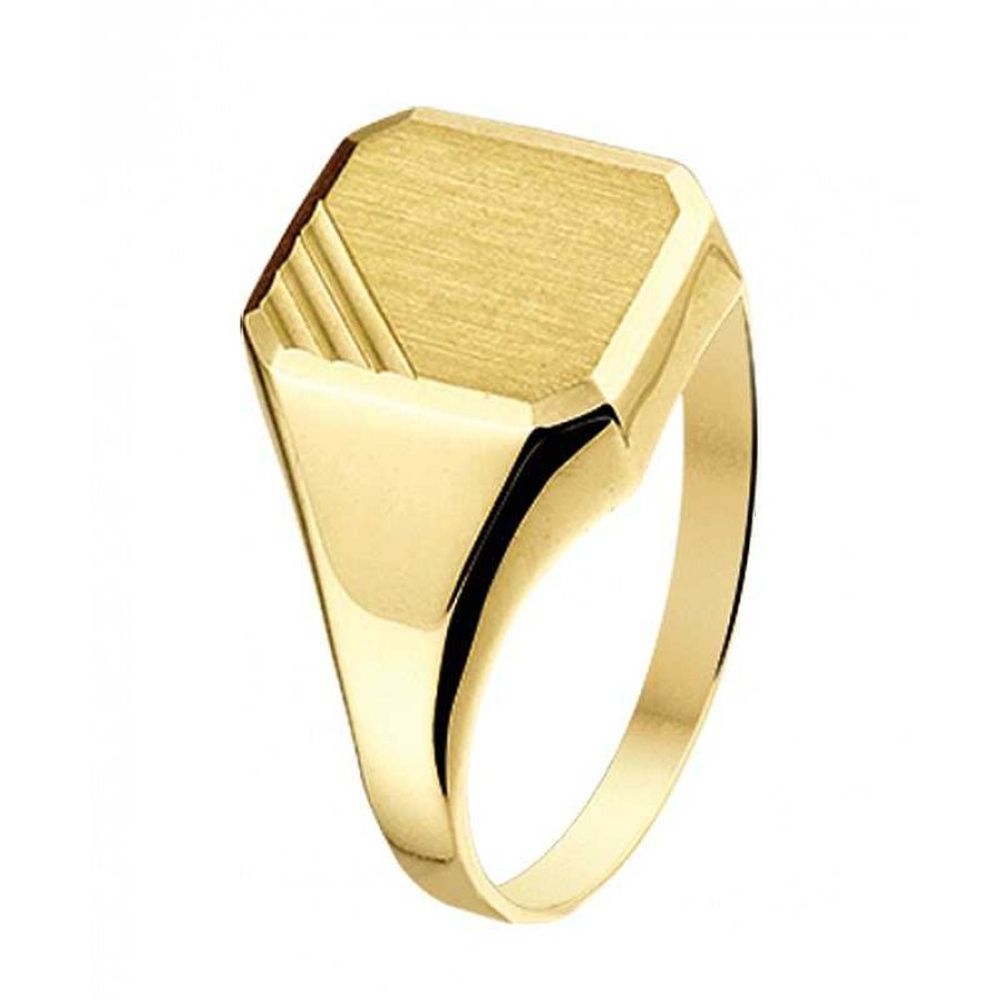 Ringen Mostert Huiscollectie | Prachtige Gouden Zegel Ring Gematteerd