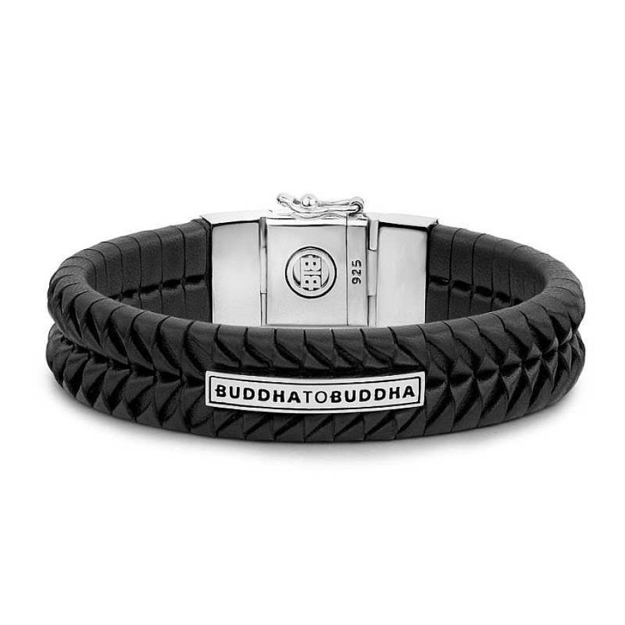 Armbanden Buddha to Buddha | Buddha To Buddha 161Bl Armband Komang Leather Black