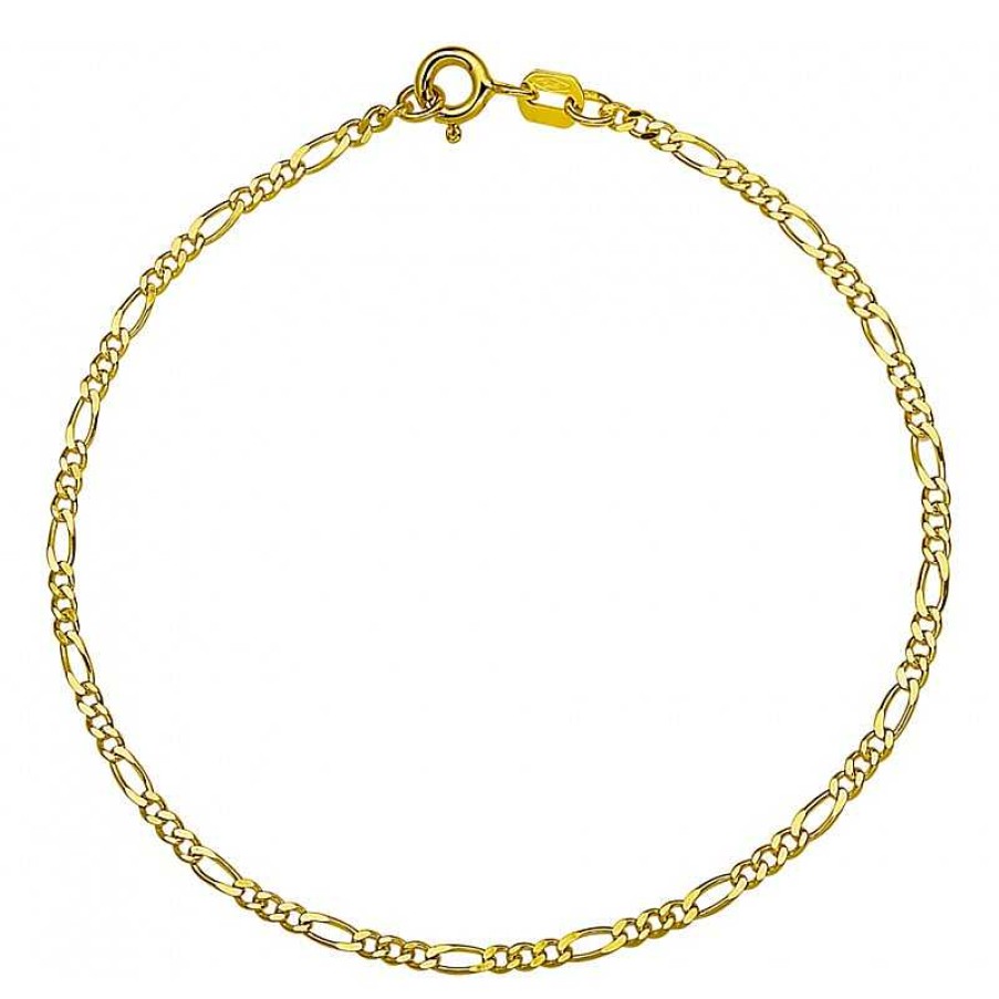 Armbanden Mostert Huiscollectie | Prachtig Geel Gouden Armband Met Figaro Schakel