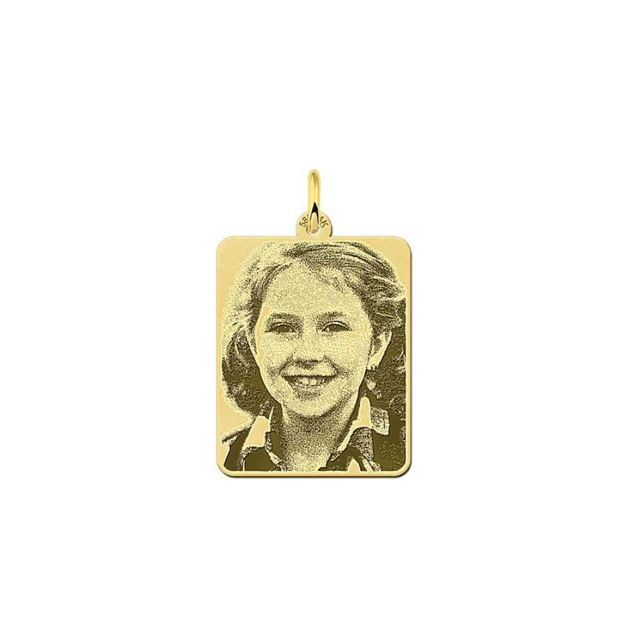 Hangers Names4ever | Dogtag Met Foto Van Goud - 19.5 X 23.5 Mm - Names4Ever