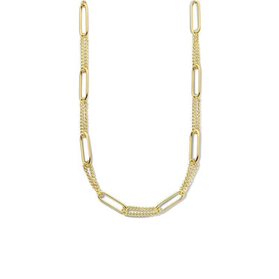 Kettingen Mostert Huiscollectie | Gold Plated Combi-Schakelketting - Lengte 42 + 3 Cm