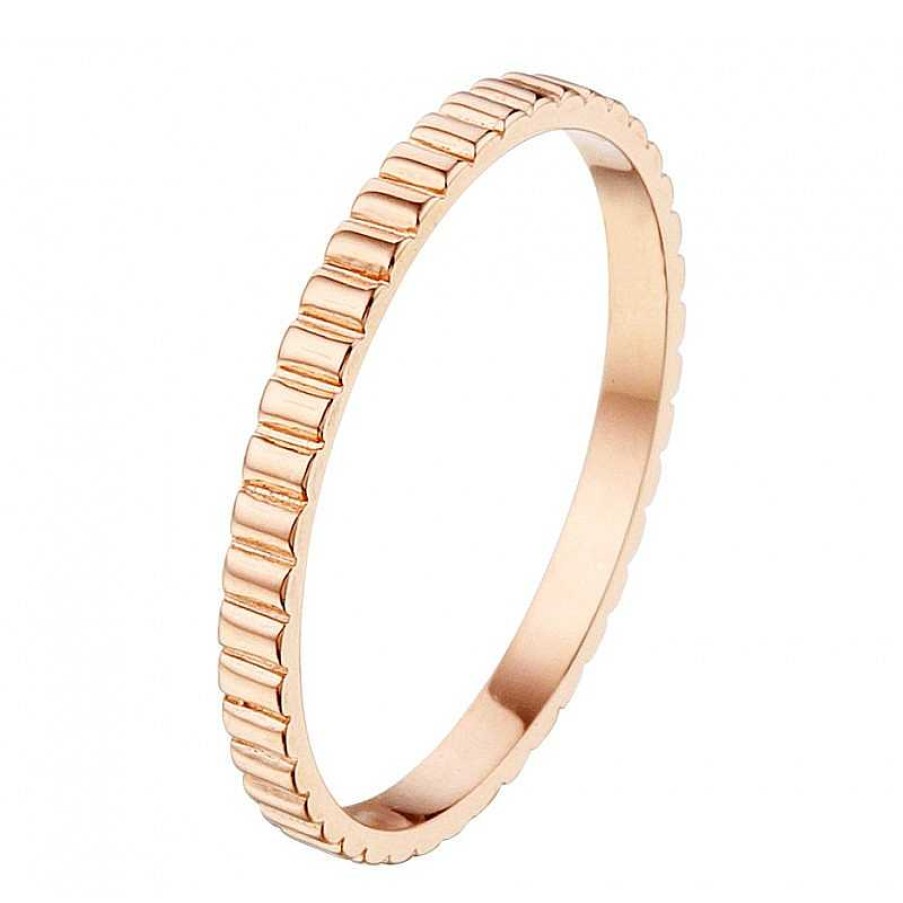 Ringen Mostert Huiscollectie | Trendy Ros Gouden Aanschuifring Van 2 Mm