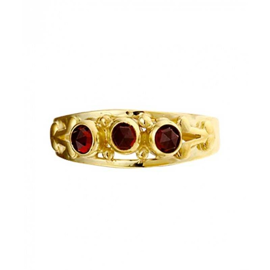 Ringen Mostert Huiscollectie | Gouden Ring Met Edelsteen Granaat Steen