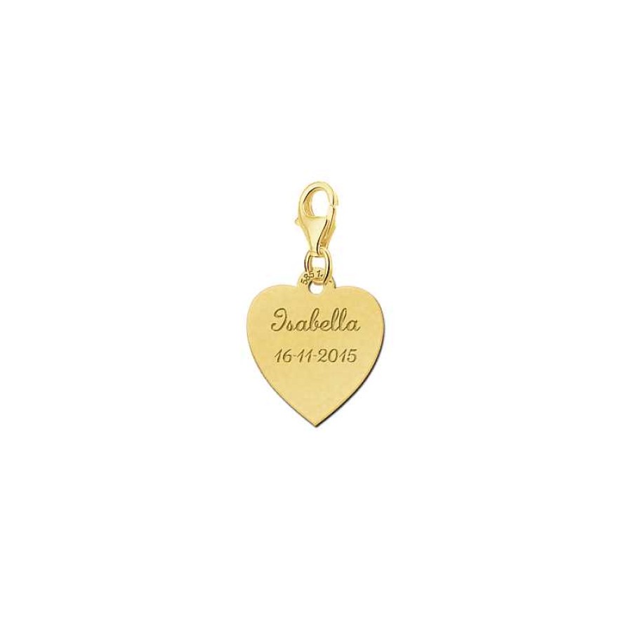 Bedels Names4ever | Gouden Bedel Hart Met Naam En Datum Names4Ever