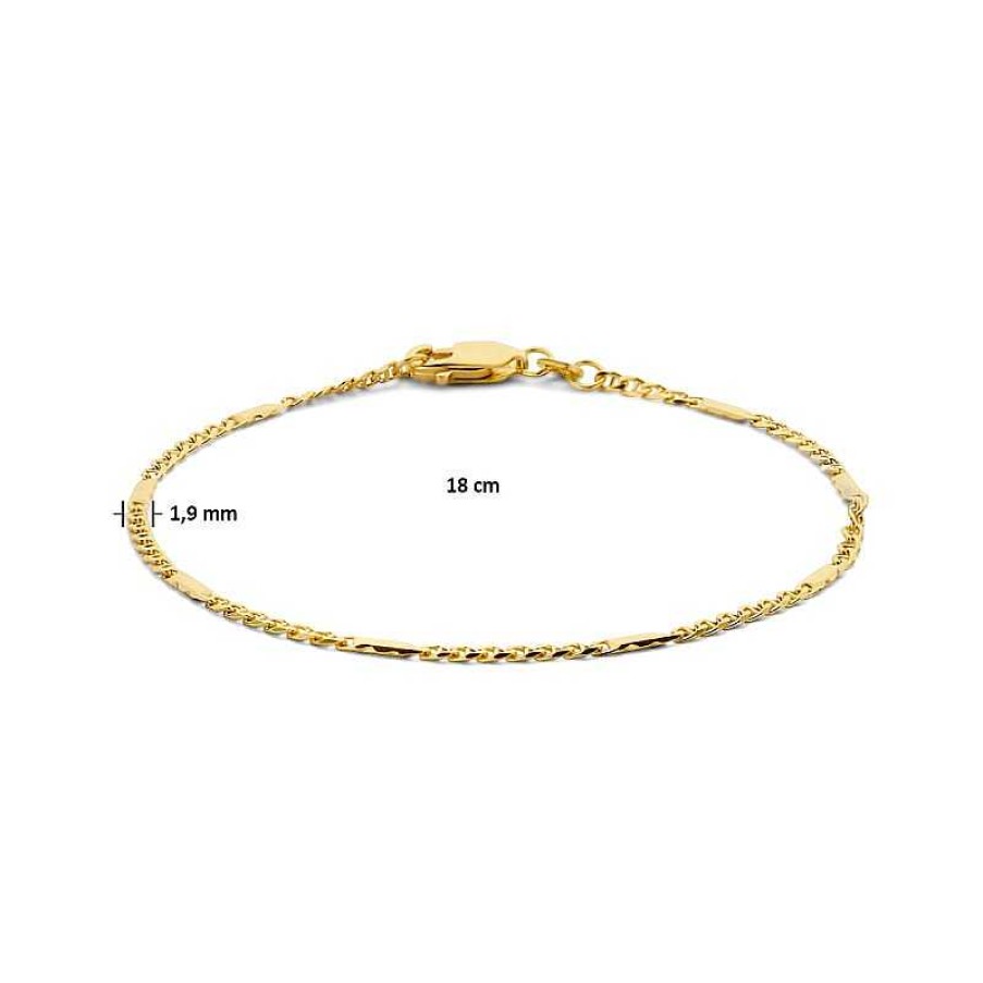 Armbanden Mostert Huiscollectie | 14-Karaat Gouden Armband Valkenoog 1.9 Mm - Lengte 19 Cm