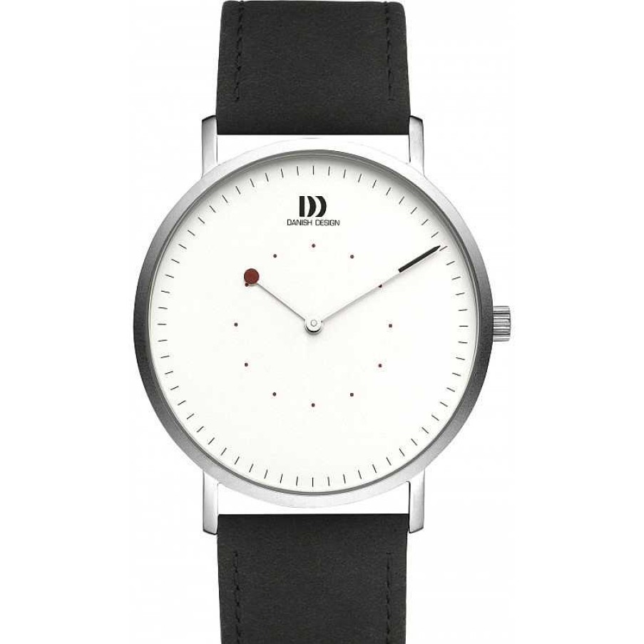 Horloges Danish Design | Danish Design Frihed On The Dot Iq12Q1274 - Herenhorloge Zilverkleurig 41 Mm Met Leren Band