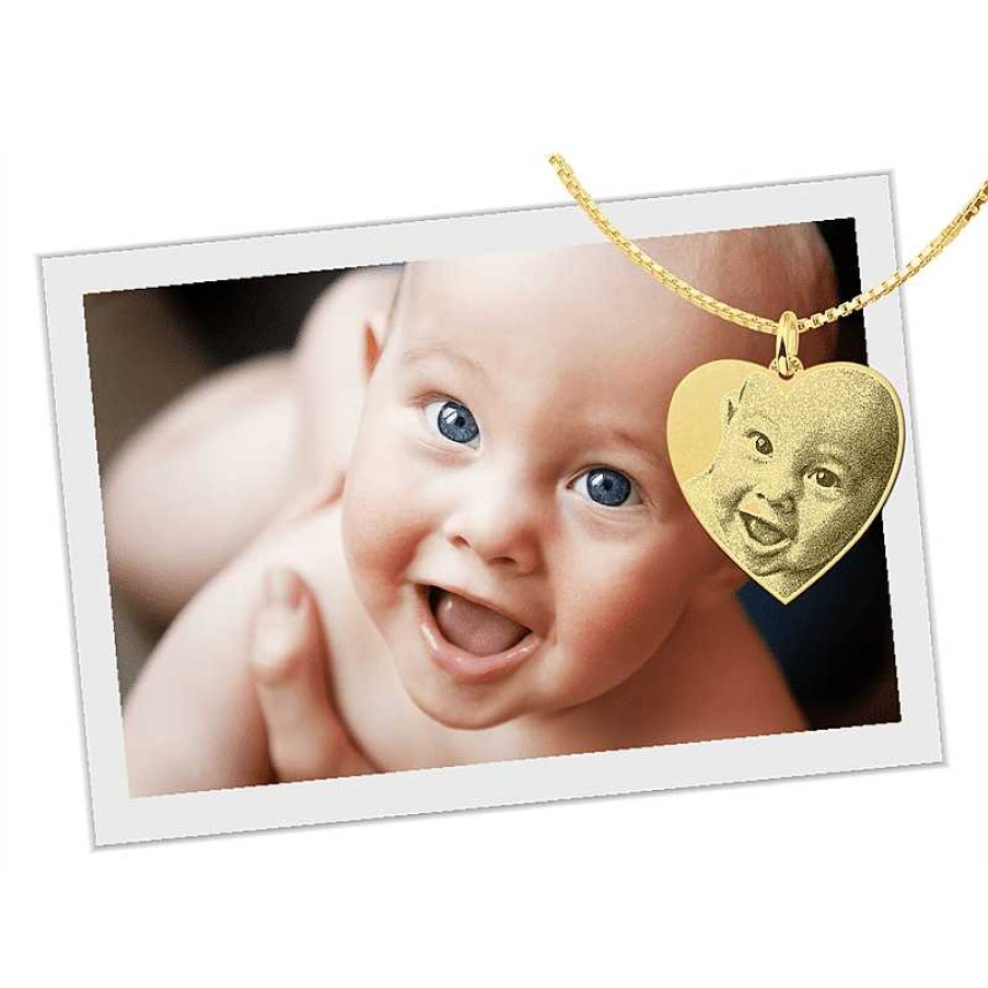 Hangers Names4ever | Gouden Hart Hanger Met Foto - 23.5 X 23.5 Mm - Names4Ever