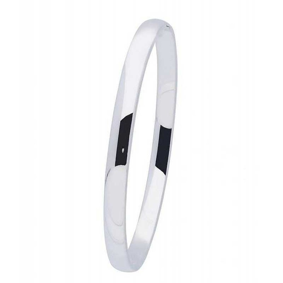 Armbanden Mostert Huiscollectie | Zilveren Graveerbare Slavenarmband Rond 60 Mm - Breedte 6 Mm