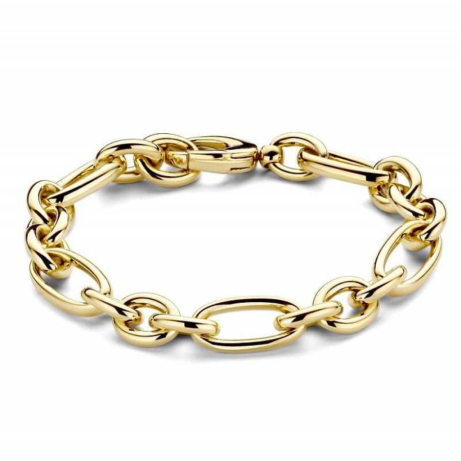 Armbanden Mostert Huiscollectie | Geelgouden Armband Met Afwisselende Schakels