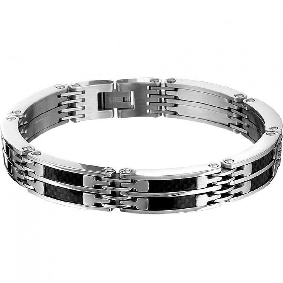 Armbanden Mostert Huiscollectie | Herenarmband Van Staal En Carbon