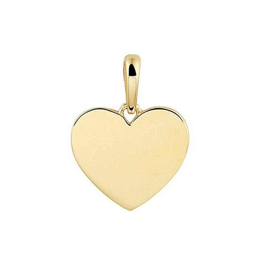 Hangers Mostert Huiscollectie | Gouden Hart Graveerhanger - 10 X 10.5 Mm