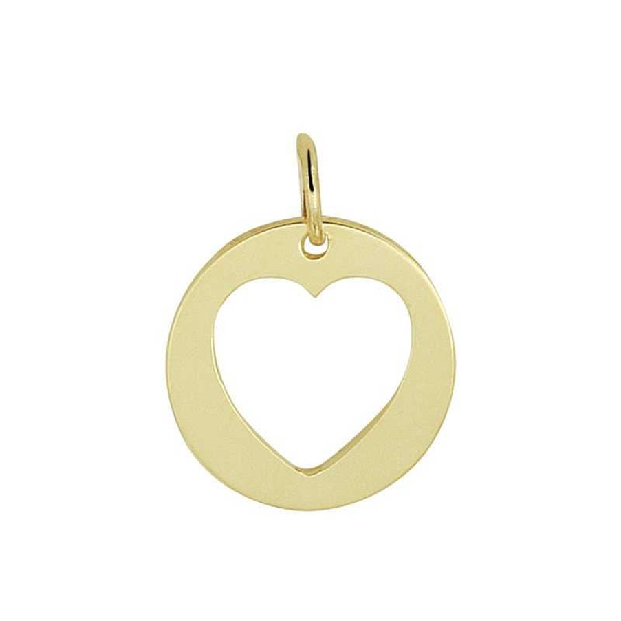 Hangers Mostert Huiscollectie | Gouden Hanger Met Opengewerkt Hartje - Diameter: 10 Mm