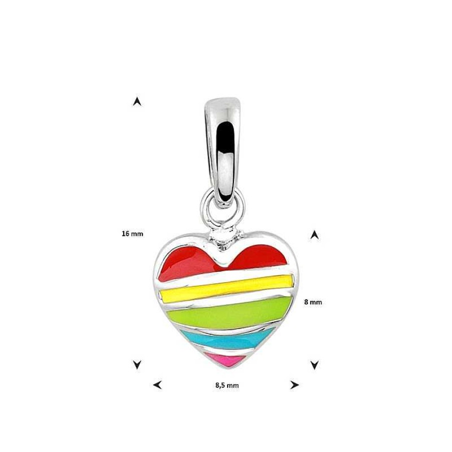 Hangers Mostert Huiscollectie | Multicolor Kinder Hartjes Hanger - 8 X 8.5 Mm