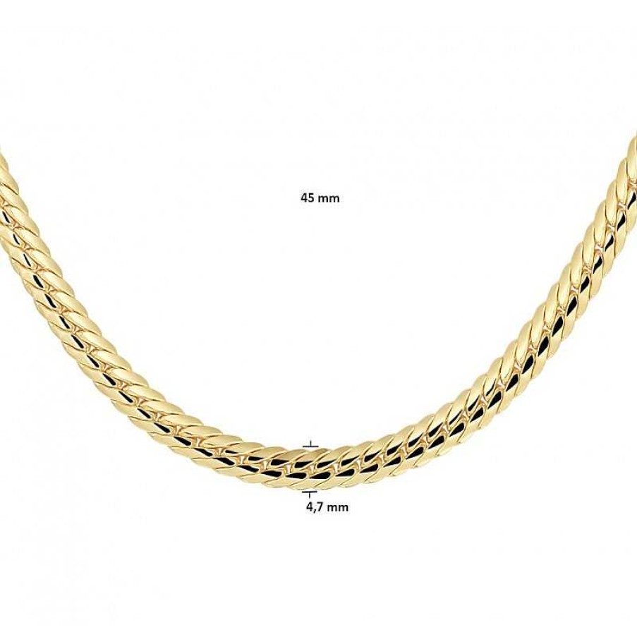 Kettingen Mostert Huiscollectie | Zilgold Gourmet Ketting - Lengte 45 Cm