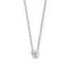 Kettingen Mostert Huiscollectie | Witgouden Collier Met Jasseron Schakels En Diamant 0.10 Crt