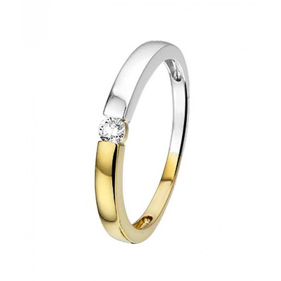 Ringen Mostert Huiscollectie | Prachtige Diamanten Ring 0.09 Crt Bicolor