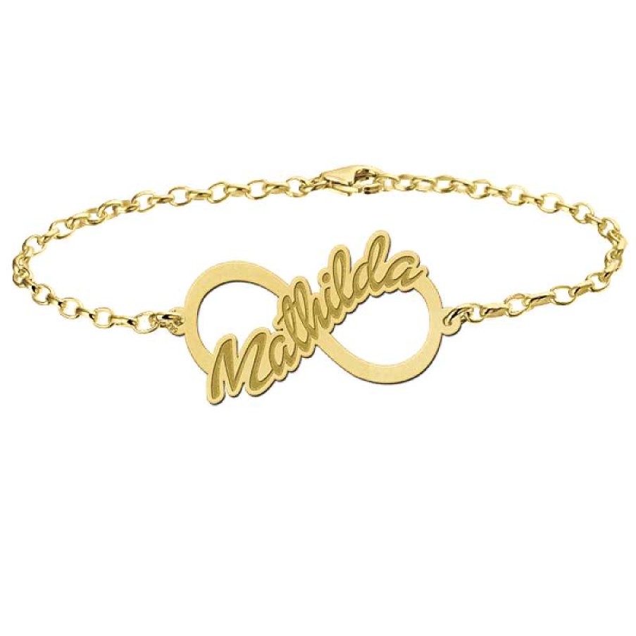 Armbanden Names4ever | Gouden Infinity Armband Met Naam Names4Ever