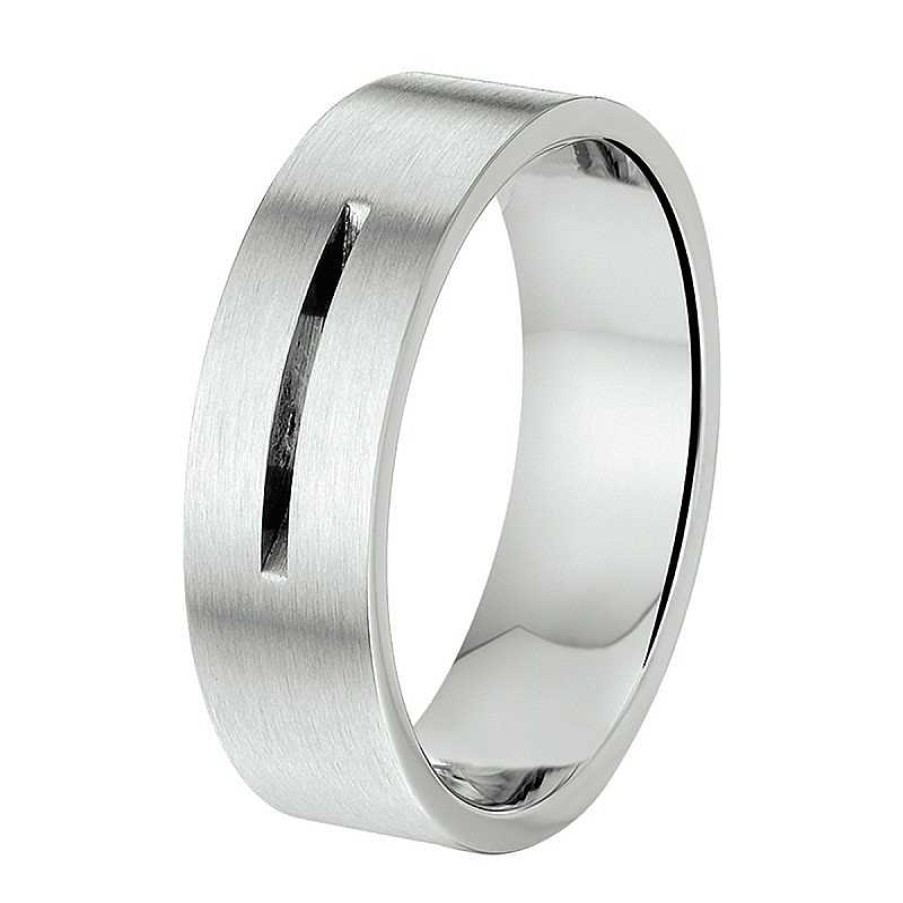 Ringen Mostert Huiscollectie | Stalen Vriendschapsring Met Inkeping 7 Mm