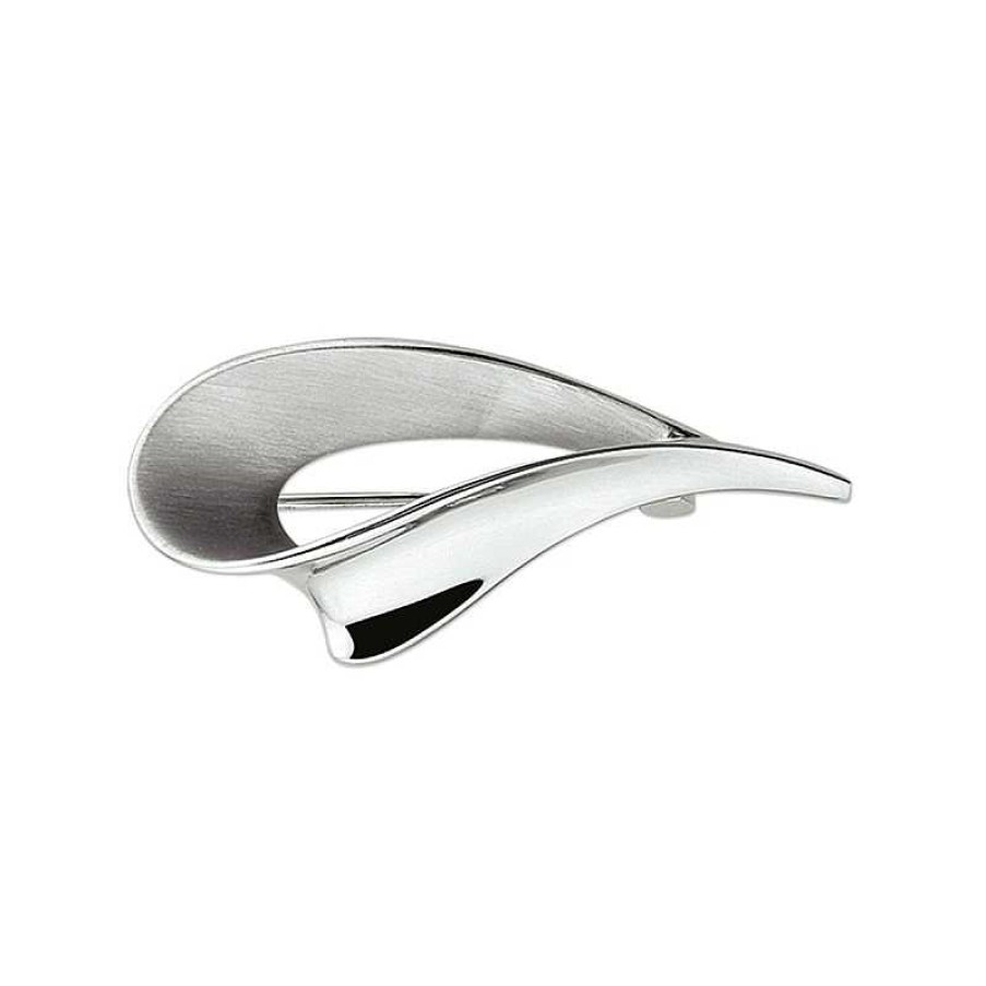 Overige Mostert Huiscollectie | Asymmetrische Broche Zilver - 20 X 45 Mm