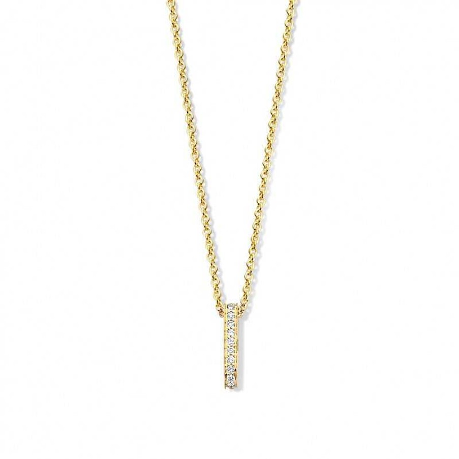 Kettingen Mostert Huiscollectie | Gouden Collier Met Diamantrij Hanger