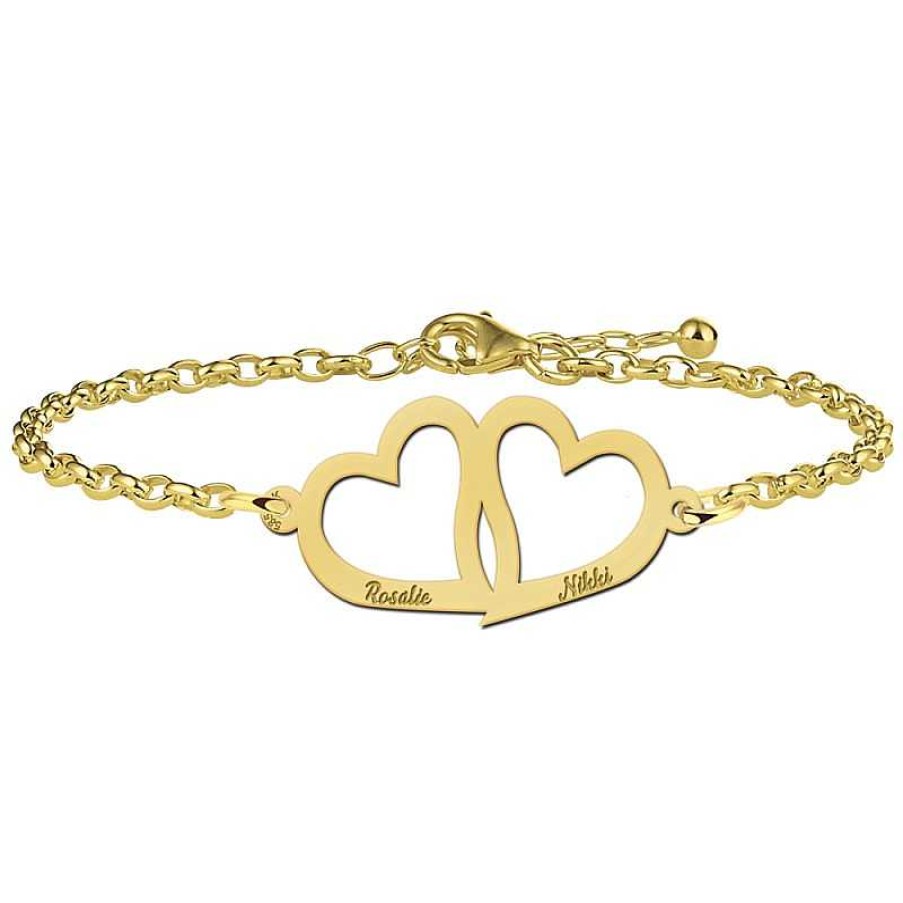 Armbanden Names4ever | Gouden Hartjes Armband Moeder En Dochter - Names4Ever