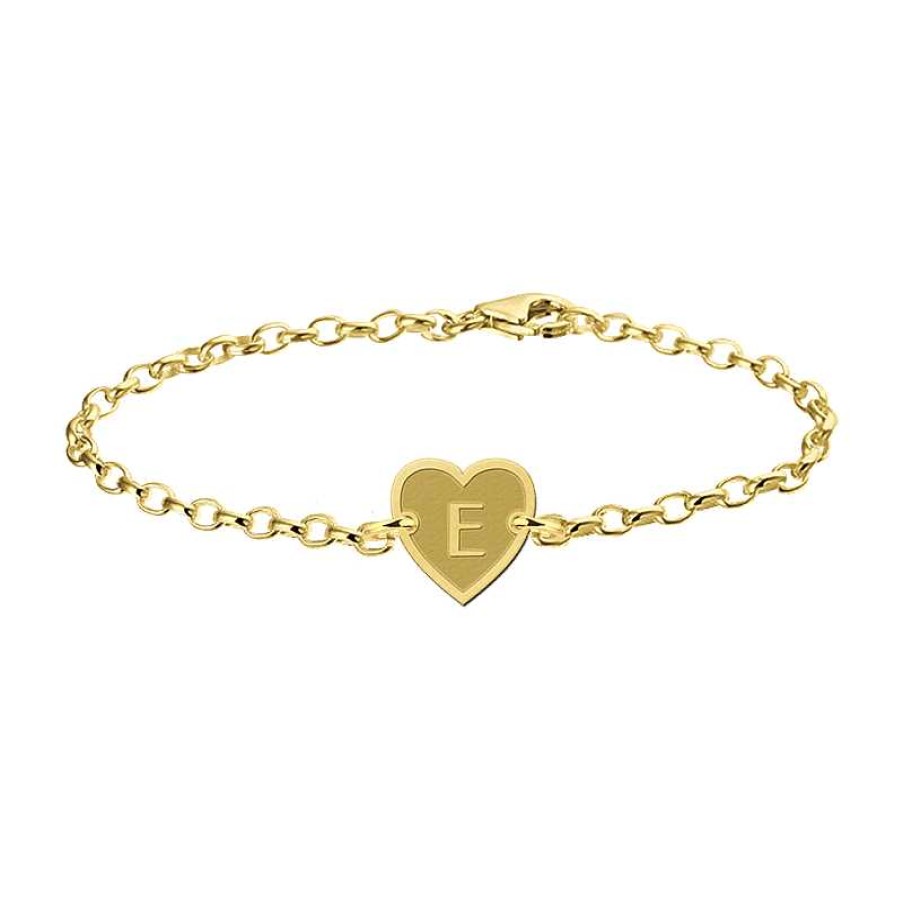 Armbanden Names4ever | Gouden Armband Met Letter Hart Names4Ever