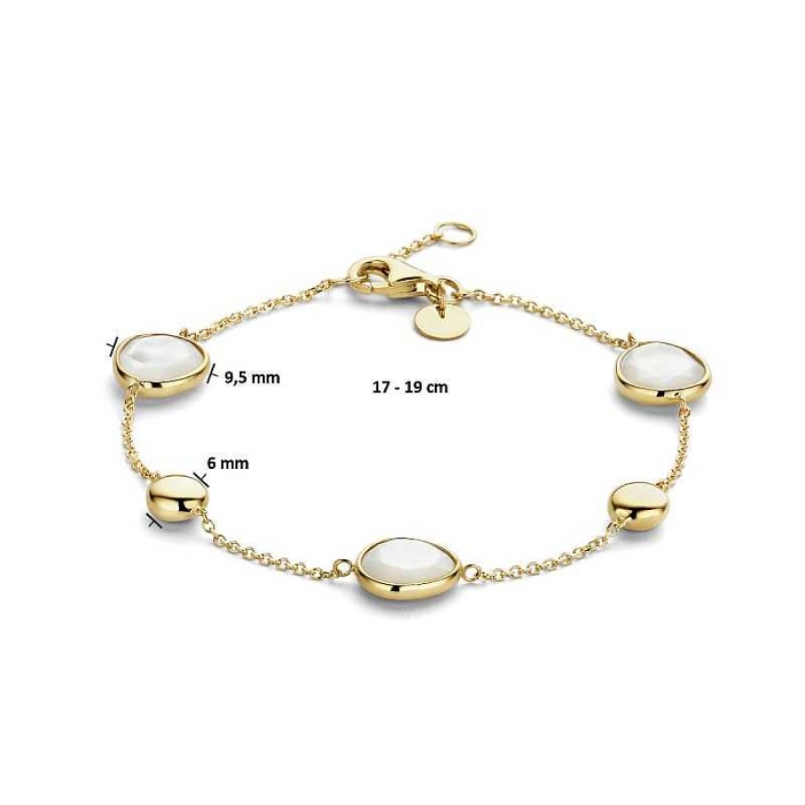 Armbanden Mostert Huiscollectie | 14-Karaat Armband Met Parelmoer 1.2 Mm - Lengte 17 - 19 Cm