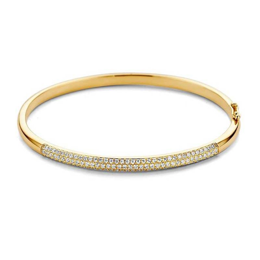 Armbanden Mostert Huiscollectie | Geelgouden Bangle Met Pav Gezet Diamant 1.00 Crt