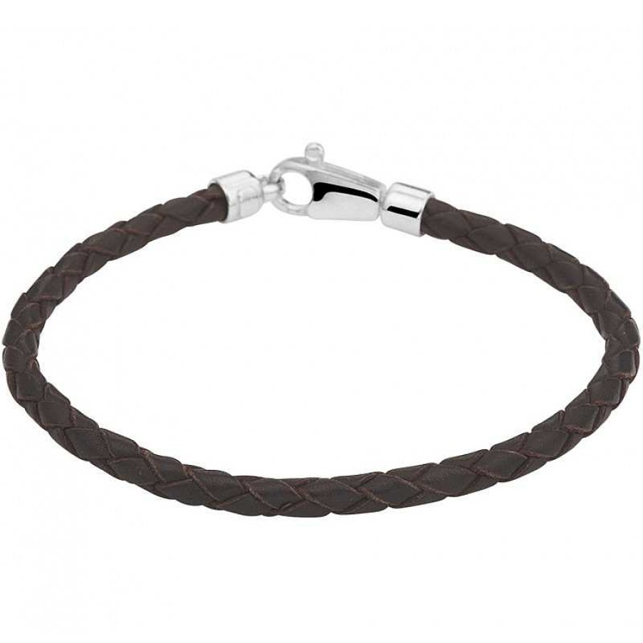 Armbanden Mostert Huiscollectie | Leren Armband Heren Bruin 3.5 Mm