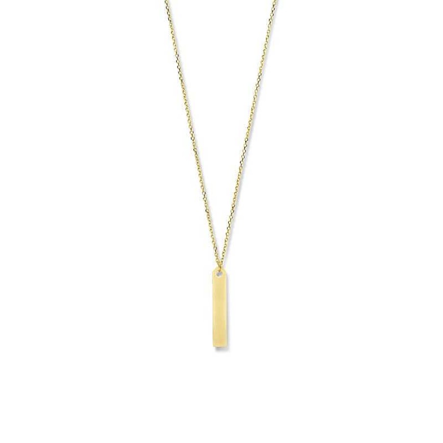 Kettingen Mostert Huiscollectie | 14-Karaat Gouden Bar Ketting - Lengte 42 - 45 Cm