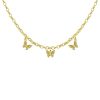 Kettingen Mostert Huiscollectie | Gold Plated Ketting Met 3 Vlinders