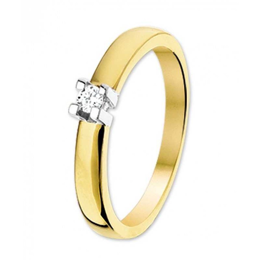 Ringen Mostert Huiscollectie | Ring Met Diamant 0.1 Crt Bicolor