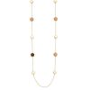 Kettingen Mostert Huiscollectie | Gouden Ketting Met Bloemvormige Edelstenen Beige 70 Cm