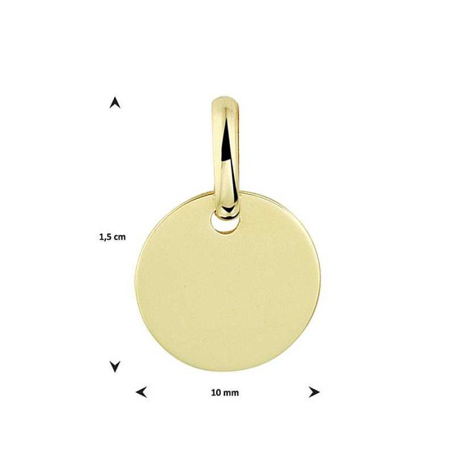 Hangers Mostert Huiscollectie | Gouden Graveerhanger Rond - Diameter 10 Mm