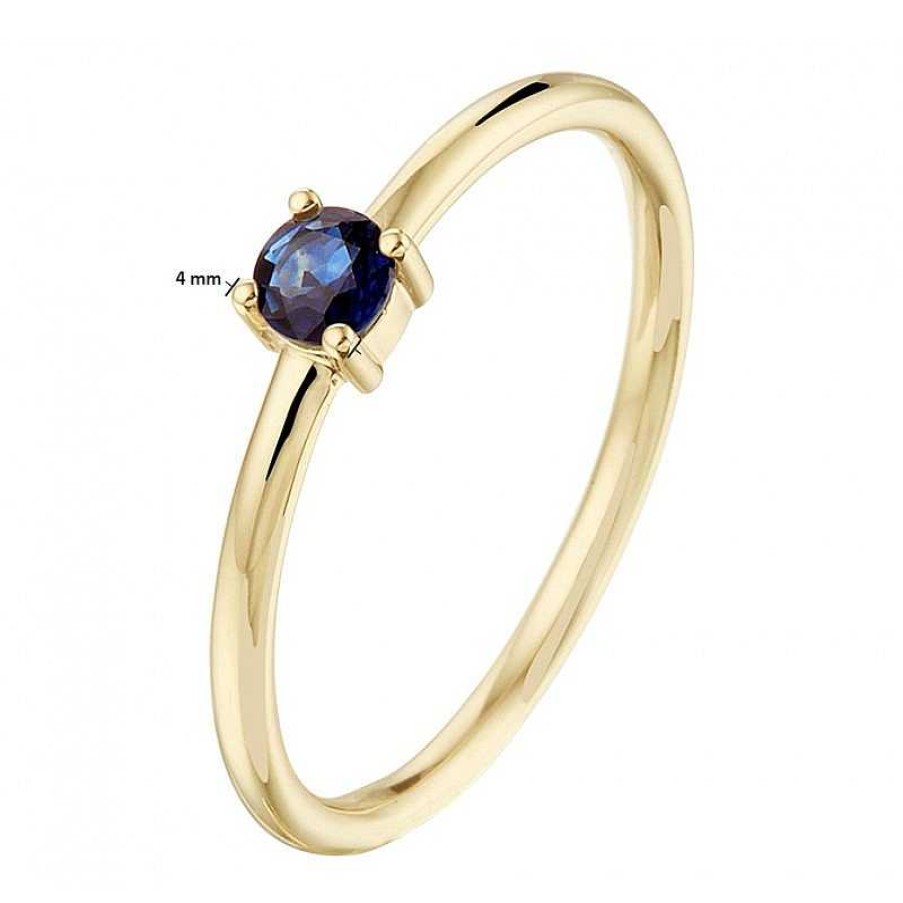 Ringen Mostert Huiscollectie | 14K Gouden Ring Met Edelsteen Saffier