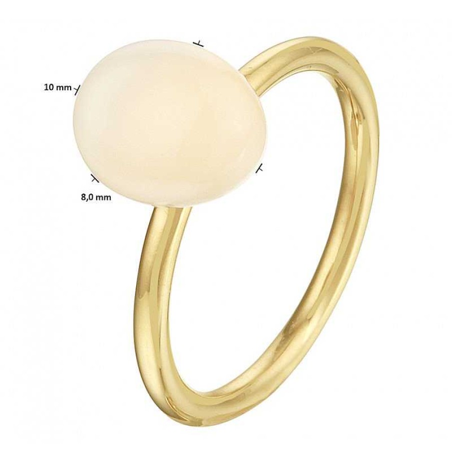 Ringen Mostert Huiscollectie | Gouden Ring Met Edelsteen Chalcedoon