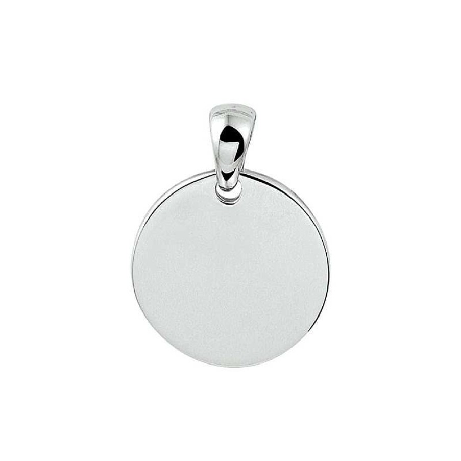 Hangers Mostert Huiscollectie | Zilveren Graveerhanger Rond Gerhodineerd - Diameter 15 Mm