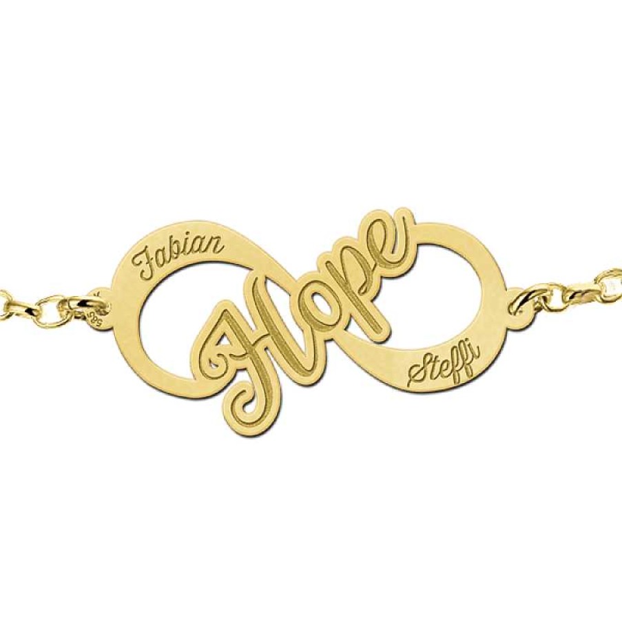 Armbanden Names4ever | Gouden Infinity Armband Hope Names4Ever