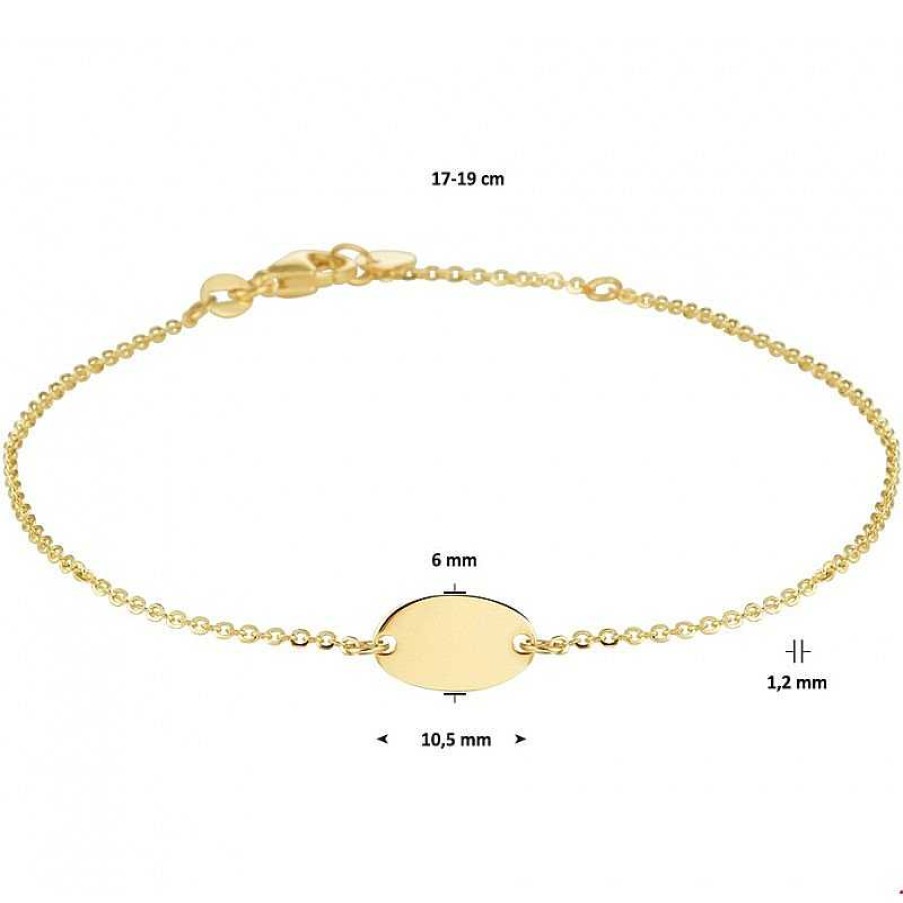 Armbanden Mostert Huiscollectie | Gouden Bedelarmband Anker 1.2 Mm Dik 17 - 19 Cm