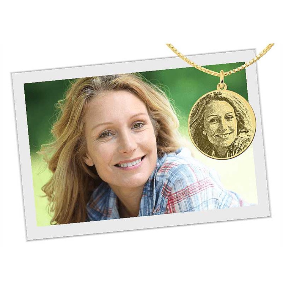 Hangers Names4ever | Ronde Gouden Hanger Met Foto - 23.5 Mm - Names4Ever