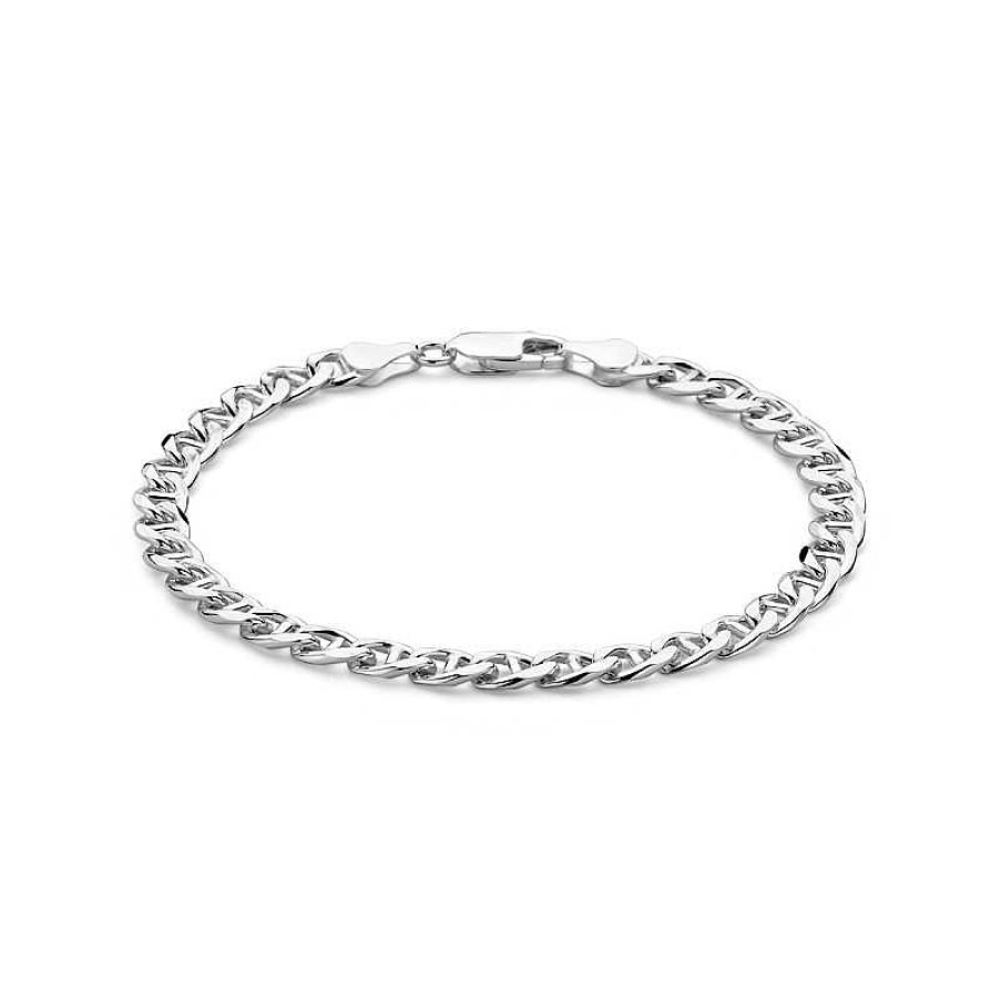 Armbanden Mostert Huiscollectie | Zilveren Heren Schakelarmband Met Ankerschakel 5.8 Mm - Lengte 21 Cm