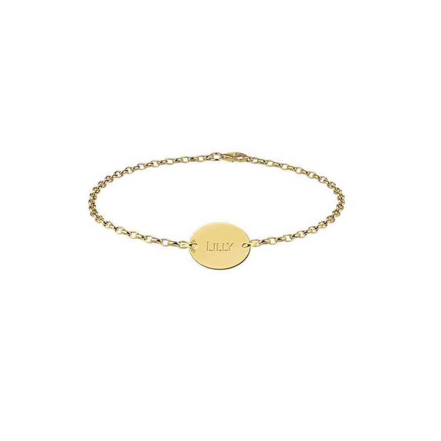 Armbanden Names4ever | Gouden Naam Armband Ovaal Names4Ever