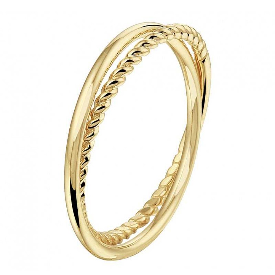 Ringen Mostert Huiscollectie | Mooie Dubbele Ring Goud Met Gedraaide Ring