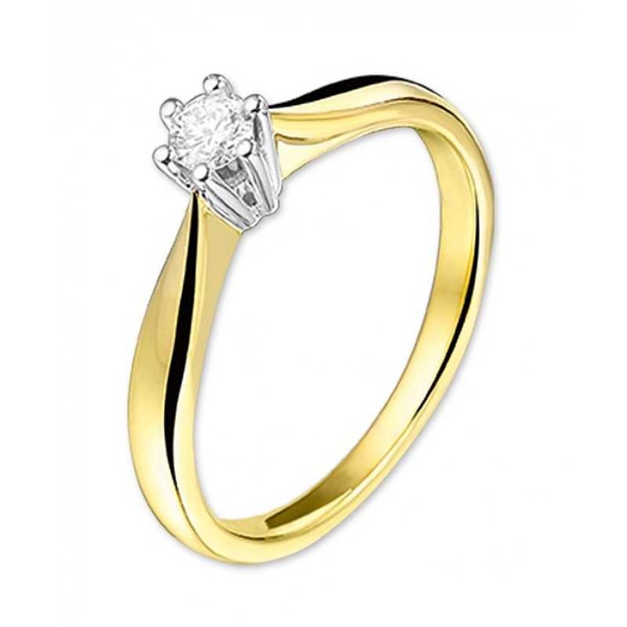 Ringen Mostert Huiscollectie | Ring Met Diamant 0.15 Crt Bicolor