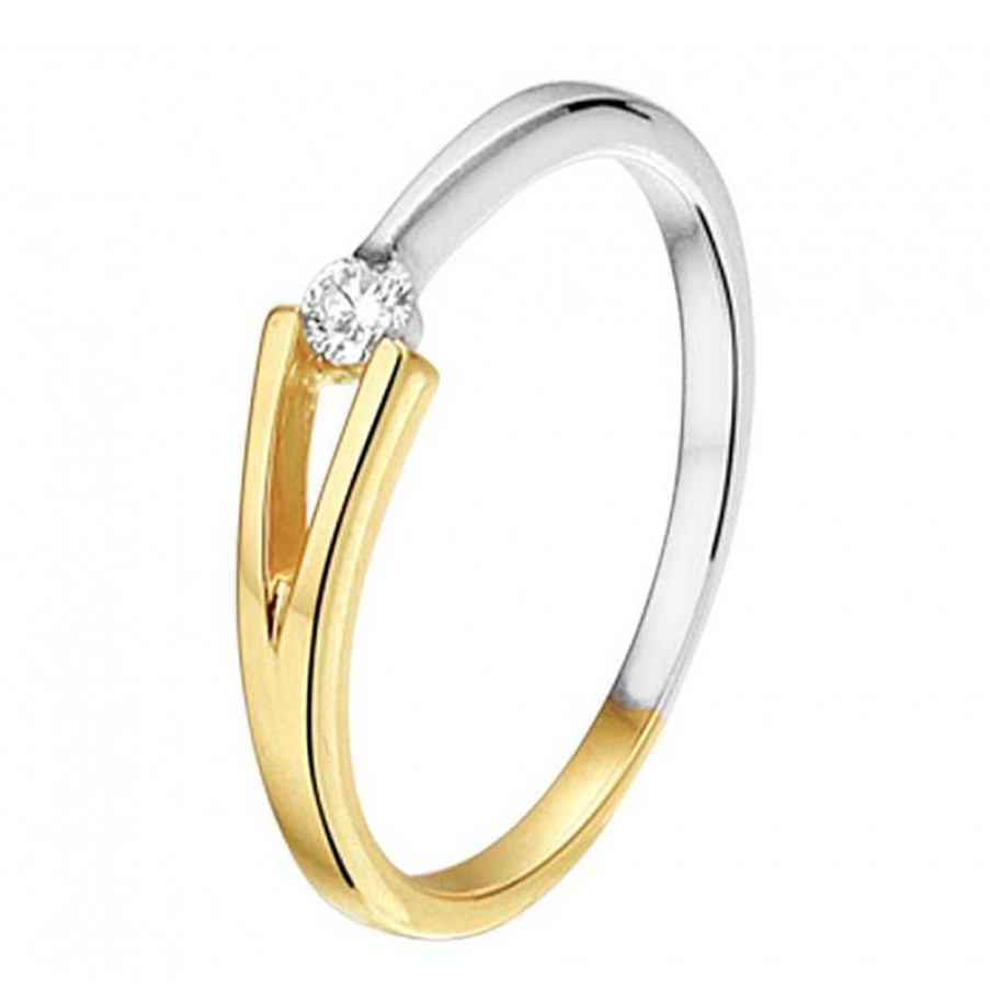 Ringen Mostert Huiscollectie | Diamanten Ring 0.07 Crt In Het Bicolor